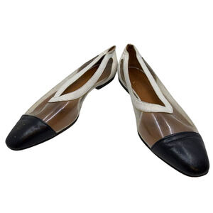 Giorgio Armani Transparent Cap Toe Leather Flat 36.5